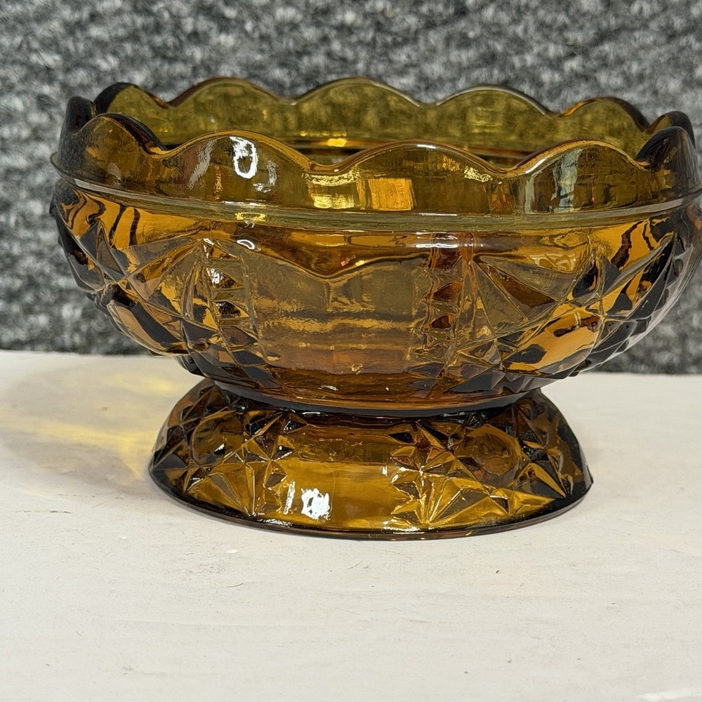 L.E. Smith Stars & Bars Amber Glass Fairy Lamp Replacement Base Only